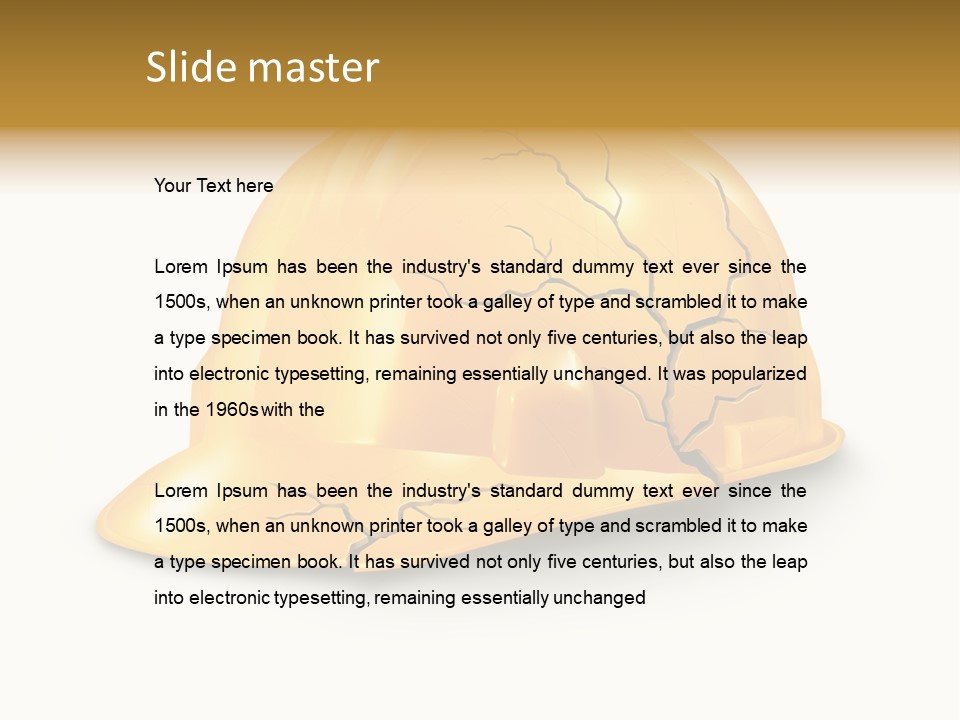 Work Accident Yellow Concussion Injury PowerPoint Template