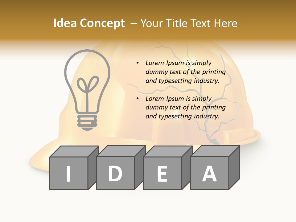 Work Accident Yellow Concussion Injury PowerPoint Template