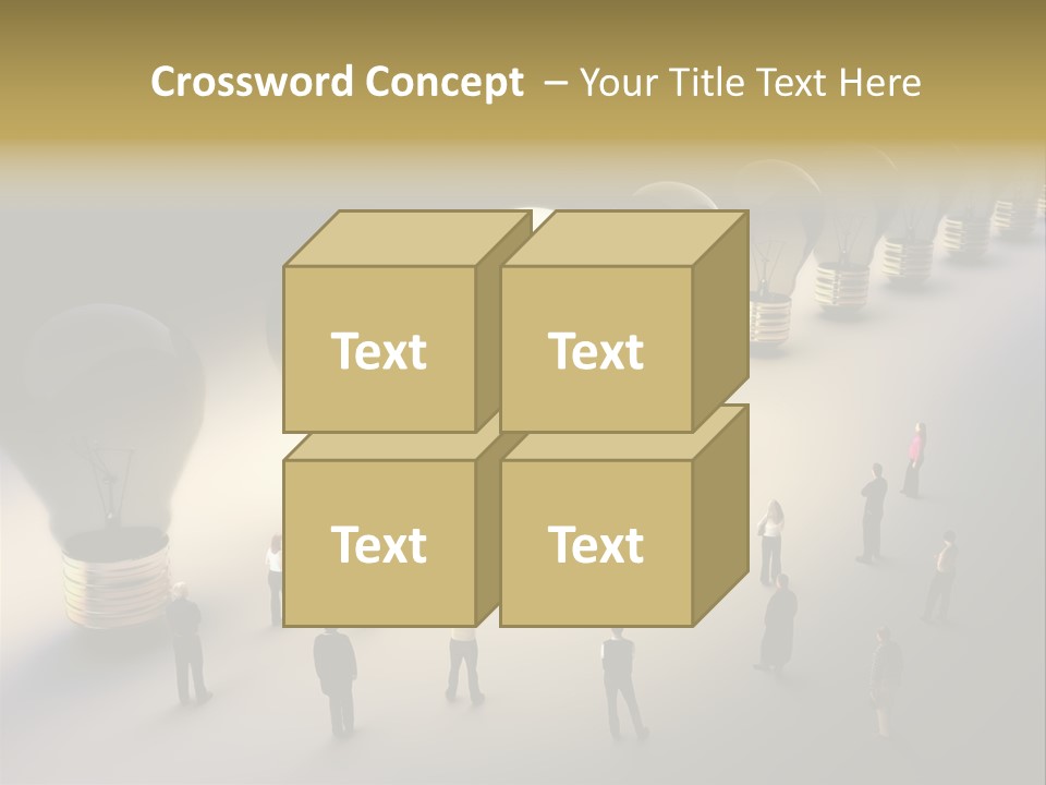 A Group Of People Standing In Front Of A Light Bulb PowerPoint Template