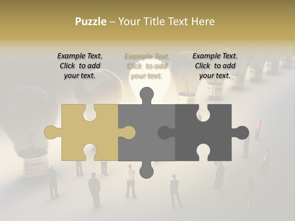 A Group Of People Standing In Front Of A Light Bulb PowerPoint Template