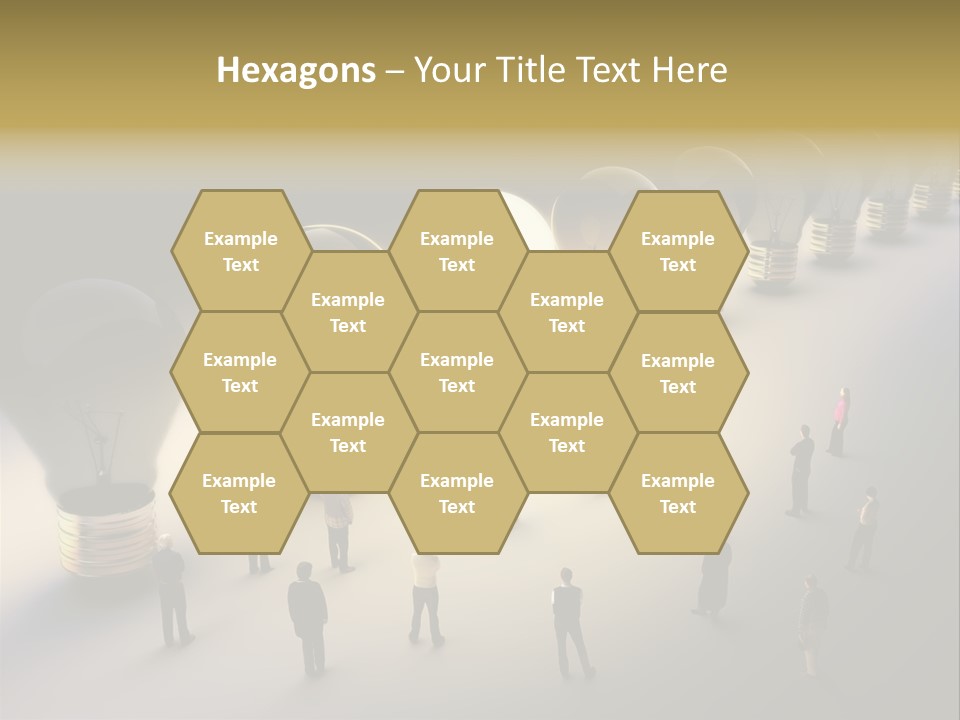 A Group Of People Standing In Front Of A Light Bulb PowerPoint Template