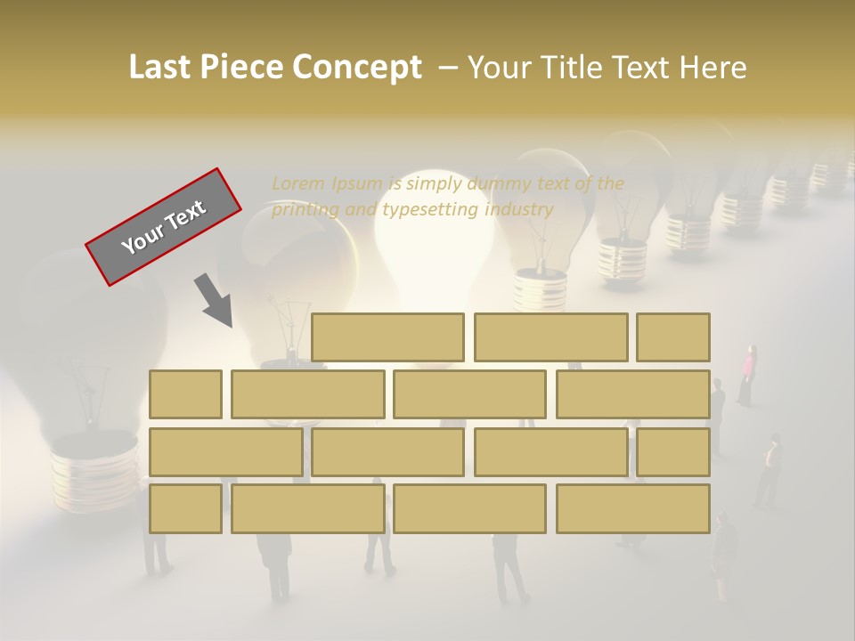 A Group Of People Standing In Front Of A Light Bulb PowerPoint Template