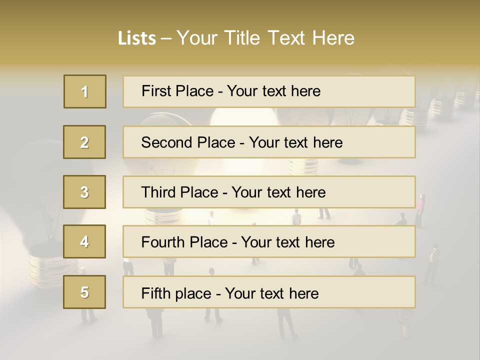 A Group Of People Standing In Front Of A Light Bulb PowerPoint Template