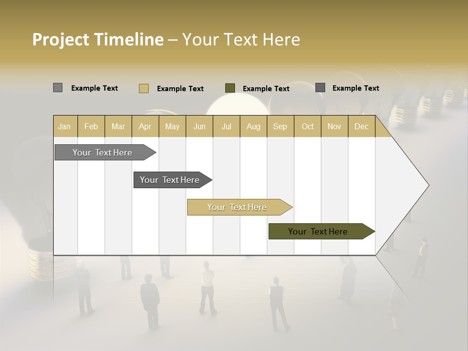 A Group Of People Standing In Front Of A Light Bulb PowerPoint Template