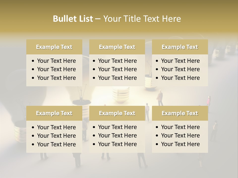 A Group Of People Standing In Front Of A Light Bulb PowerPoint Template