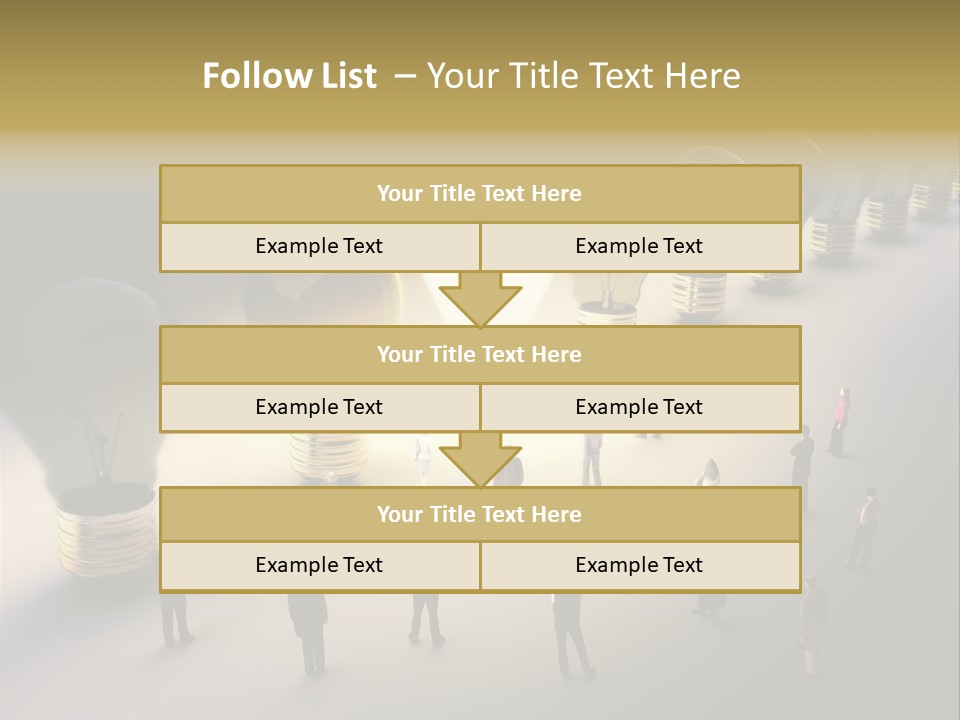 A Group Of People Standing In Front Of A Light Bulb PowerPoint Template