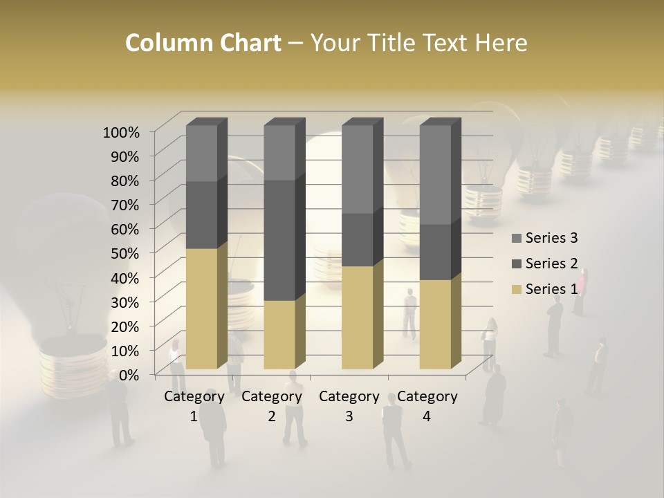A Group Of People Standing In Front Of A Light Bulb PowerPoint Template