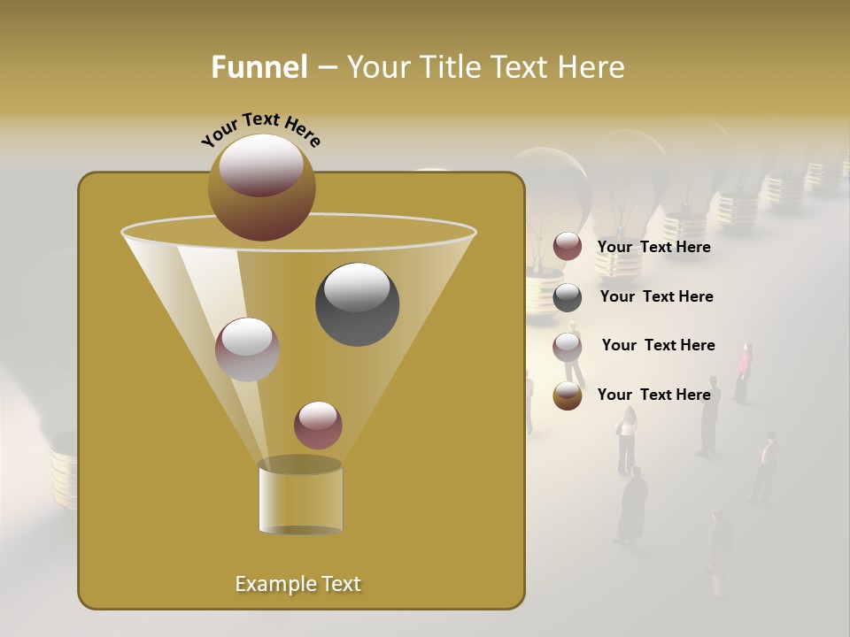 A Group Of People Standing In Front Of A Light Bulb PowerPoint Template
