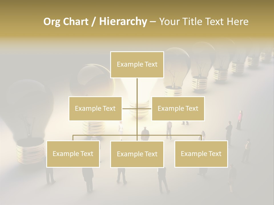 A Group Of People Standing In Front Of A Light Bulb PowerPoint Template