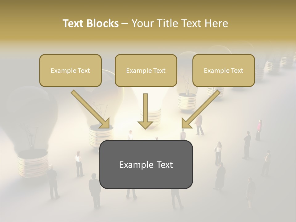 A Group Of People Standing In Front Of A Light Bulb PowerPoint Template
