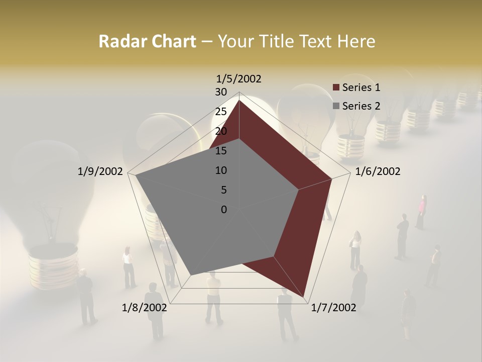 A Group Of People Standing In Front Of A Light Bulb PowerPoint Template