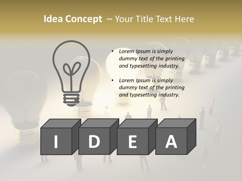 A Group Of People Standing In Front Of A Light Bulb PowerPoint Template