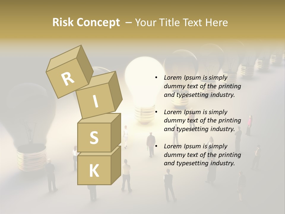 A Group Of People Standing In Front Of A Light Bulb PowerPoint Template