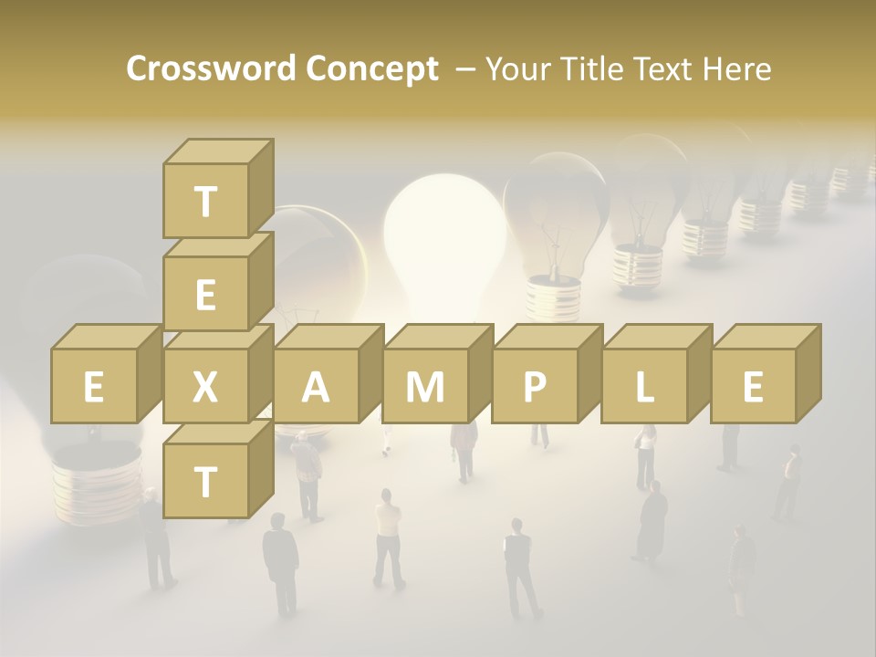 A Group Of People Standing In Front Of A Light Bulb PowerPoint Template