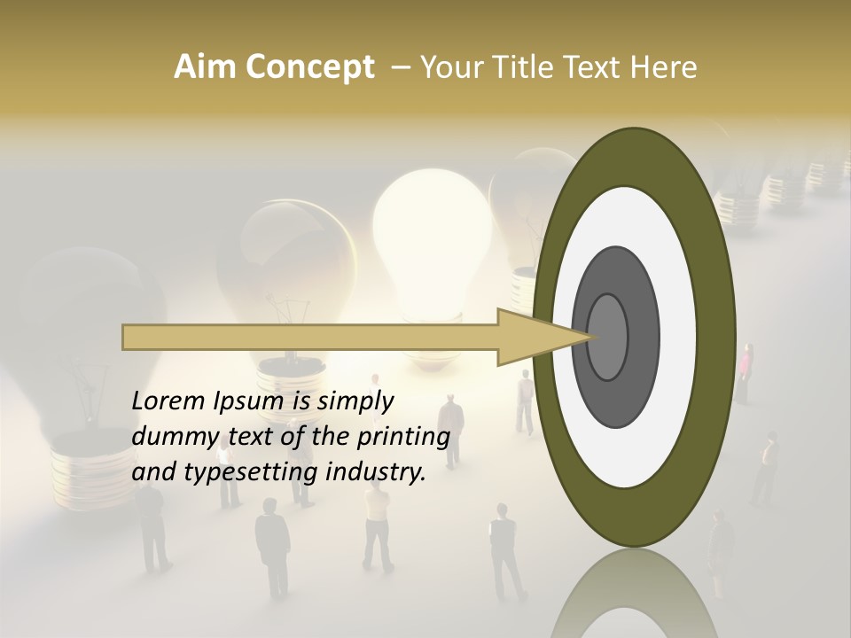 A Group Of People Standing In Front Of A Light Bulb PowerPoint Template