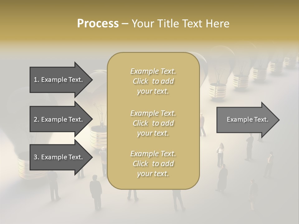 A Group Of People Standing In Front Of A Light Bulb PowerPoint Template