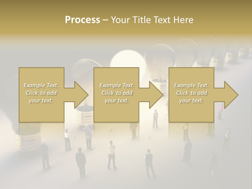 A Group Of People Standing In Front Of A Light Bulb PowerPoint Template