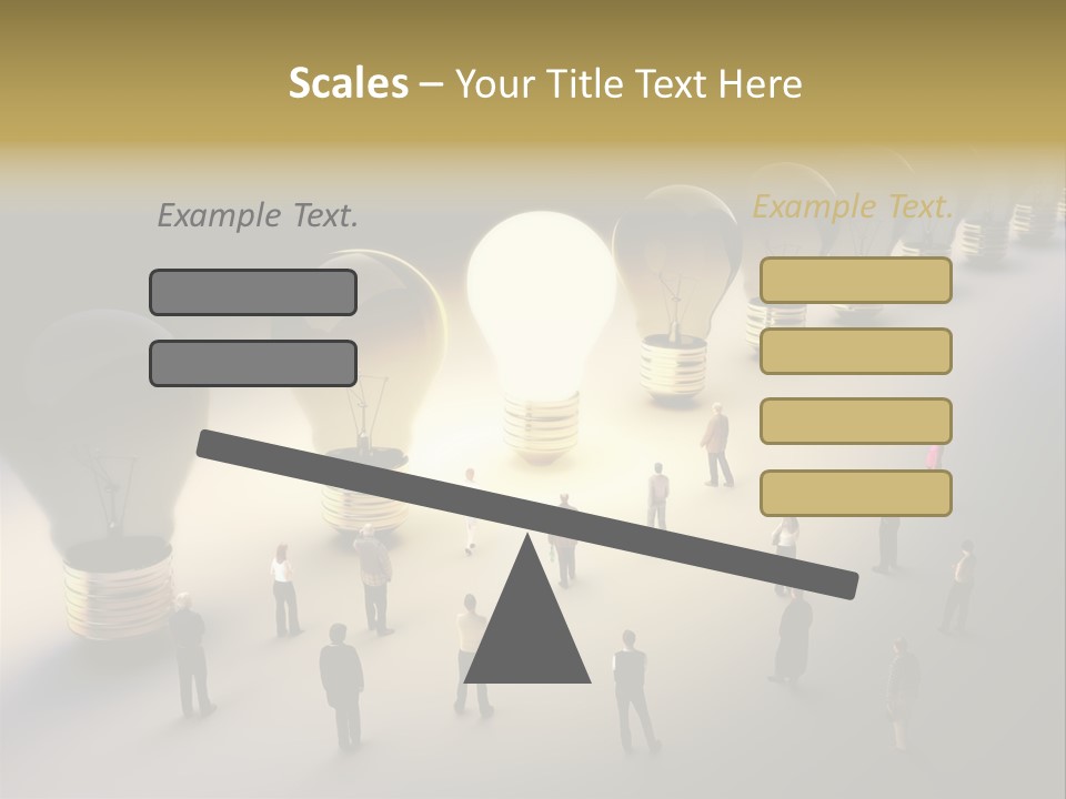 A Group Of People Standing In Front Of A Light Bulb PowerPoint Template