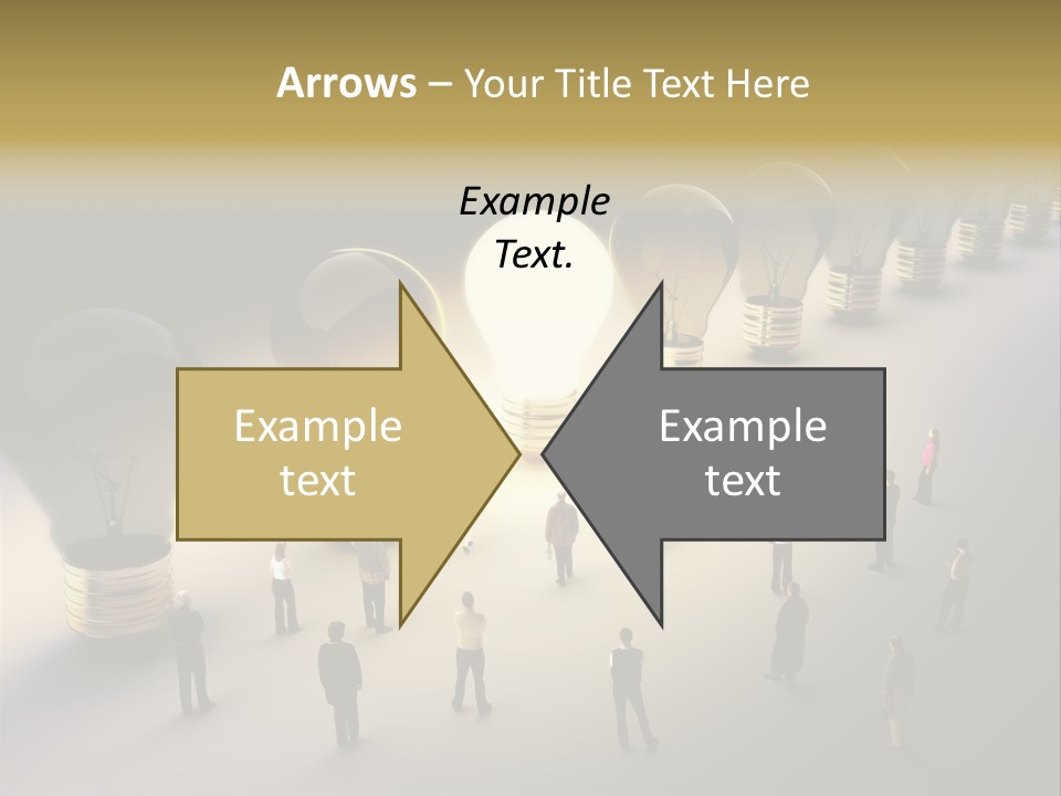 A Group Of People Standing In Front Of A Light Bulb PowerPoint Template