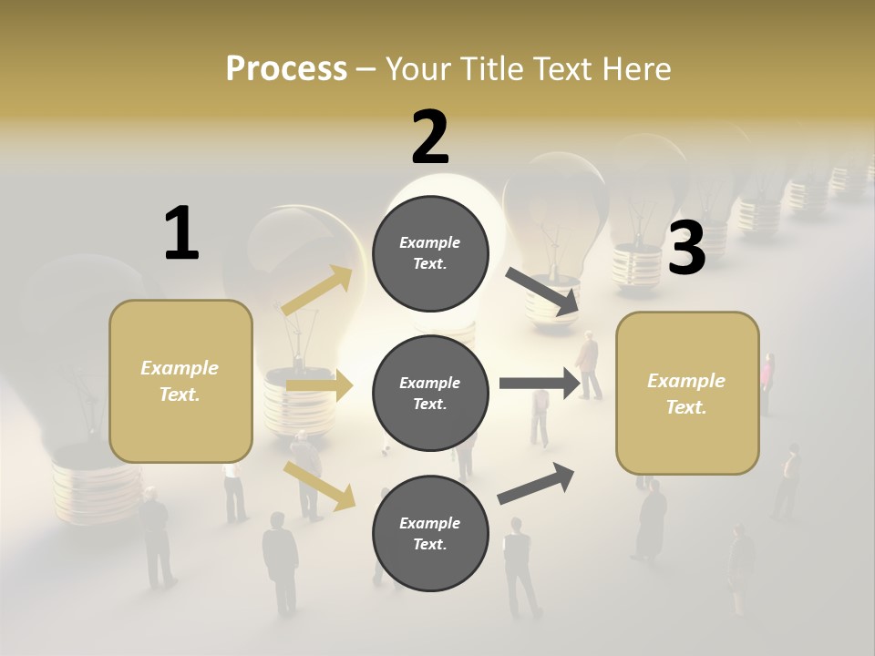 A Group Of People Standing In Front Of A Light Bulb PowerPoint Template