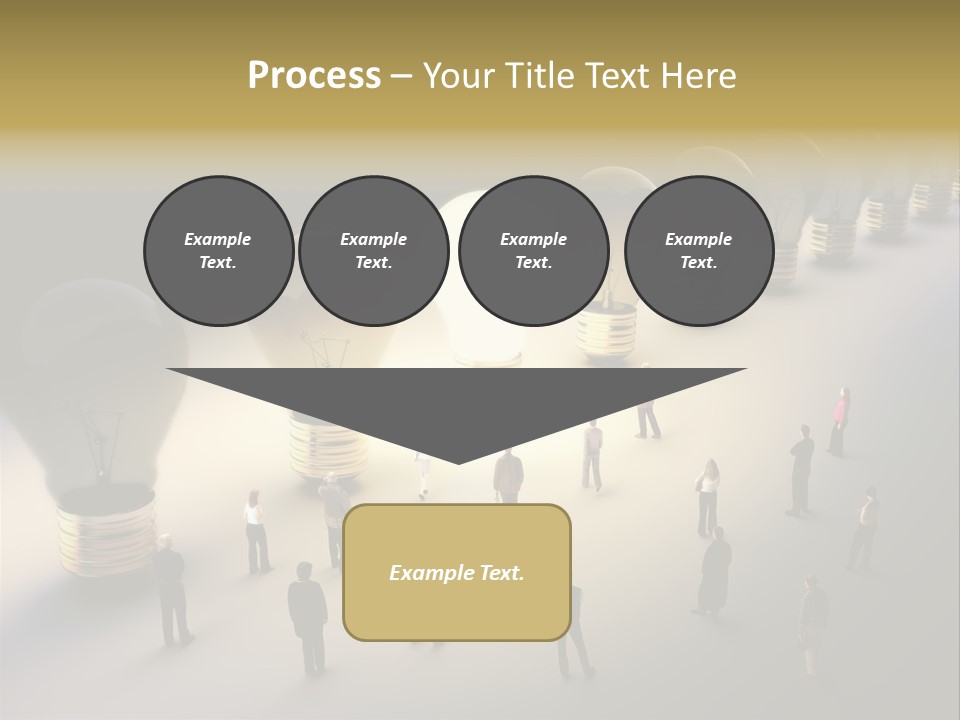 A Group Of People Standing In Front Of A Light Bulb PowerPoint Template