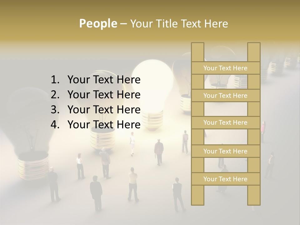 A Group Of People Standing In Front Of A Light Bulb PowerPoint Template