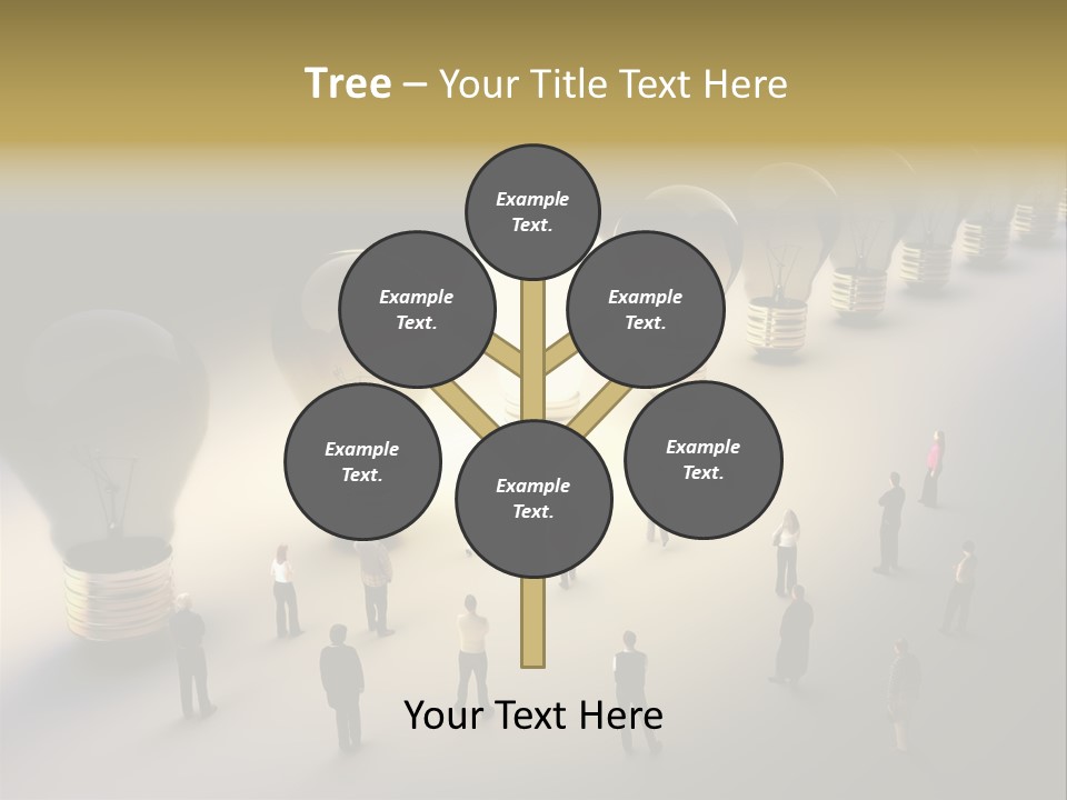 A Group Of People Standing In Front Of A Light Bulb PowerPoint Template