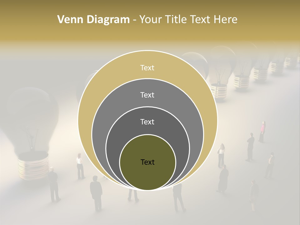 A Group Of People Standing In Front Of A Light Bulb PowerPoint Template
