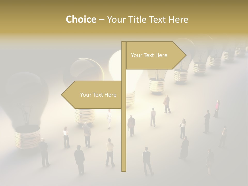 A Group Of People Standing In Front Of A Light Bulb PowerPoint Template