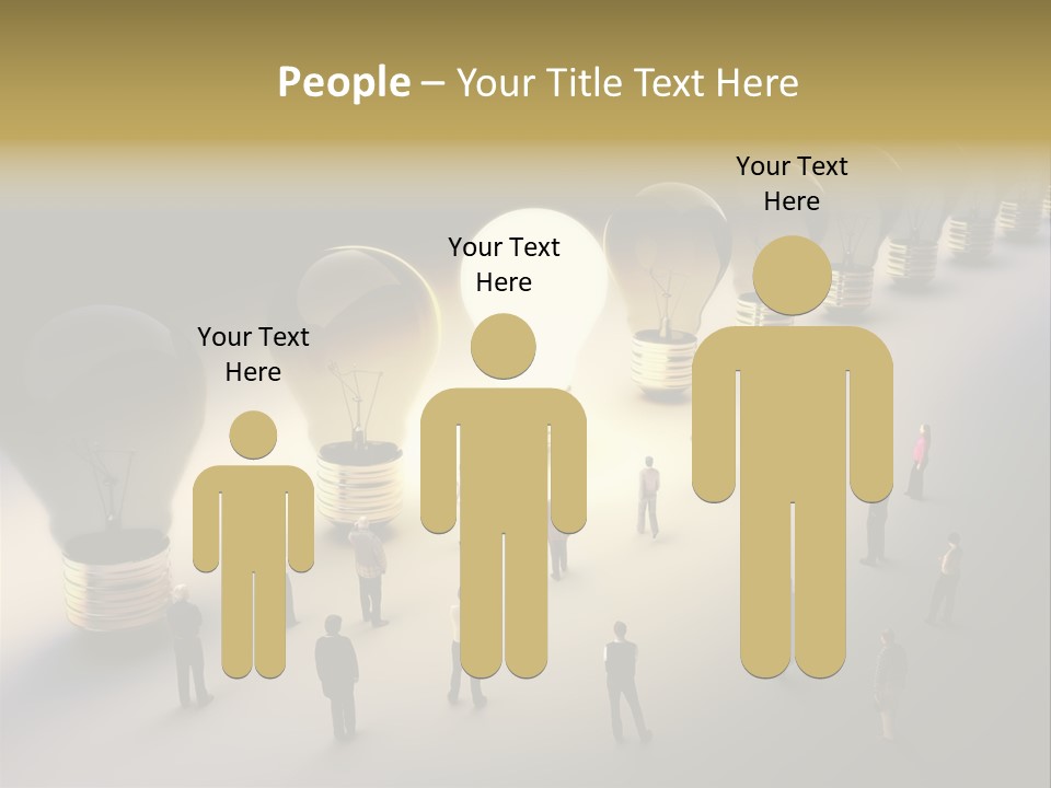 A Group Of People Standing In Front Of A Light Bulb PowerPoint Template