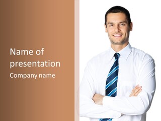 Cut Office Male PowerPoint Template