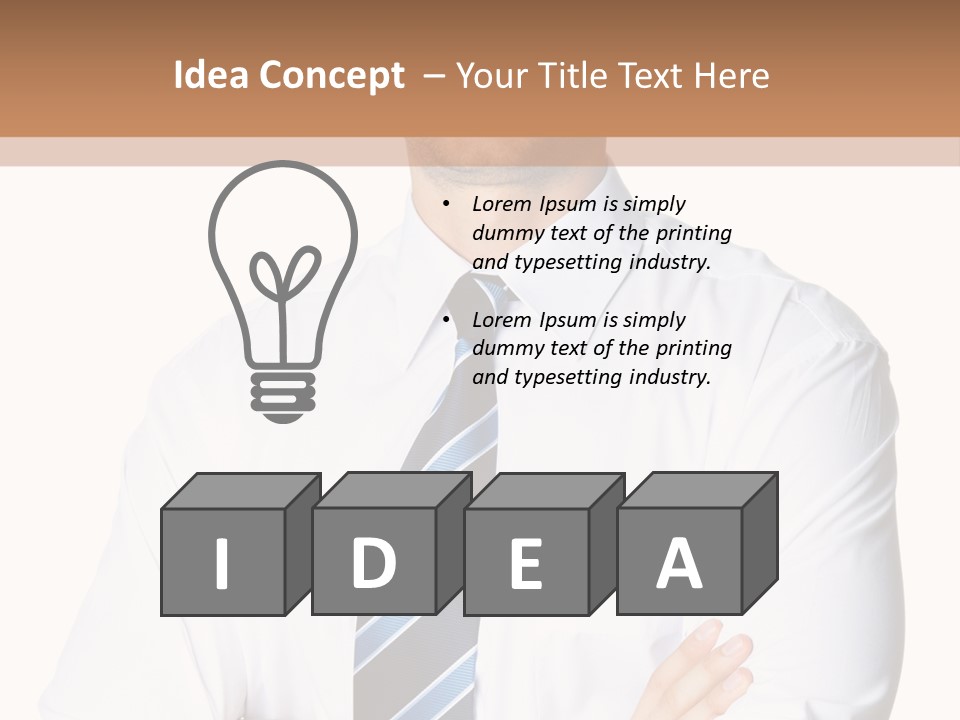 Cut Office Male PowerPoint Template