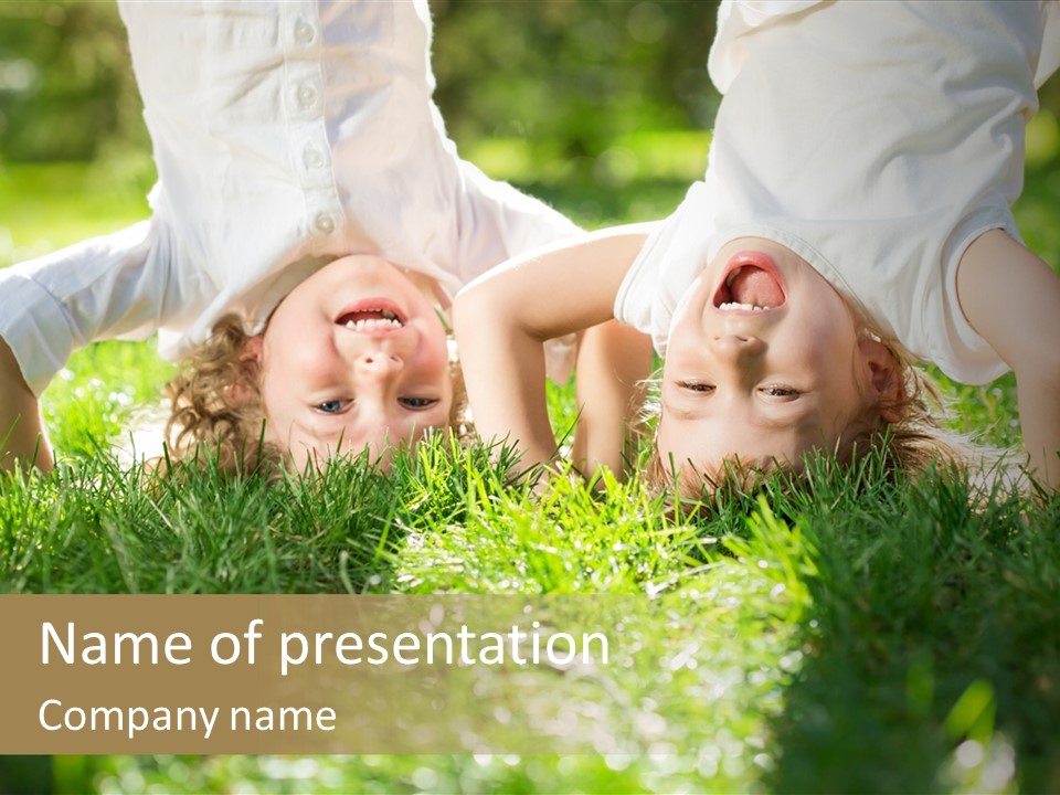 Boy Together Smiling PowerPoint Template