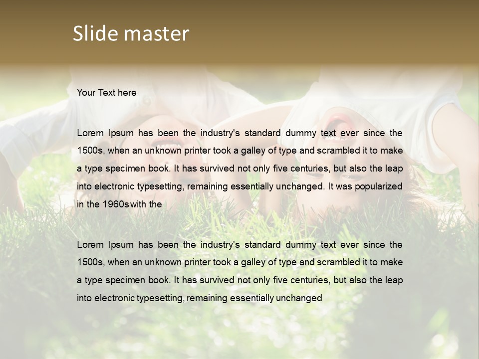 Boy Together Smiling PowerPoint Template