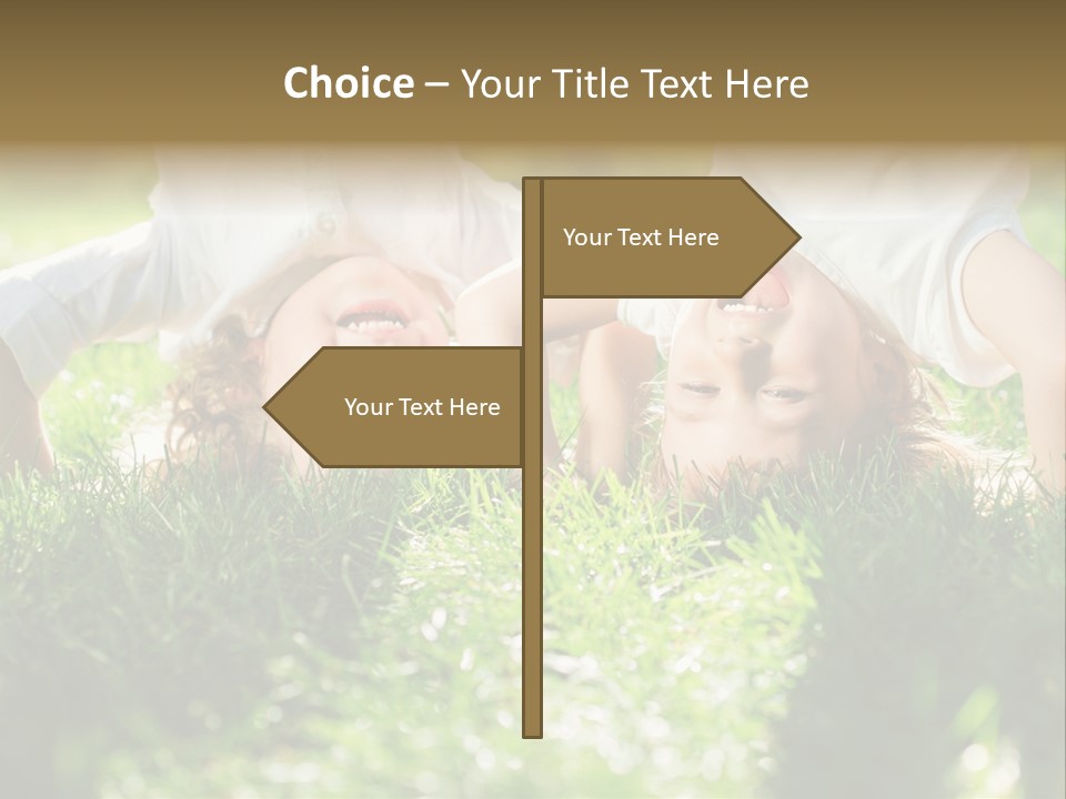 Boy Together Smiling PowerPoint Template