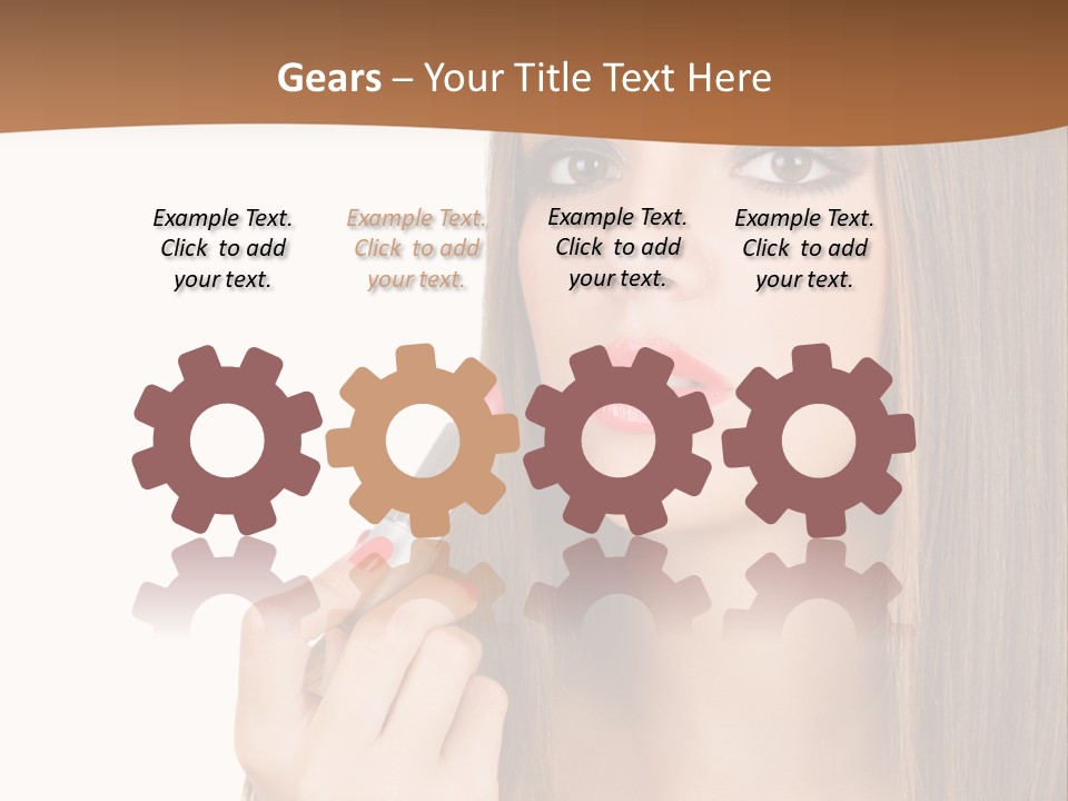 Caucasian Front View Smokey PowerPoint Template