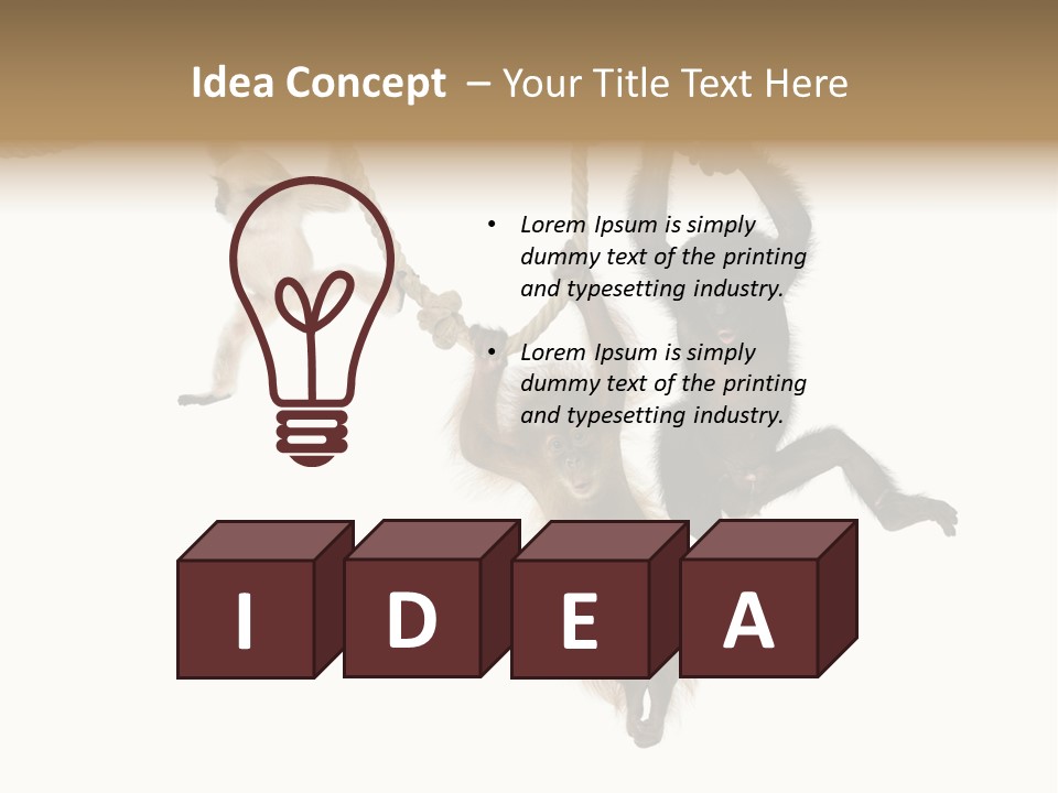 No People Hanging Bonobo PowerPoint Template