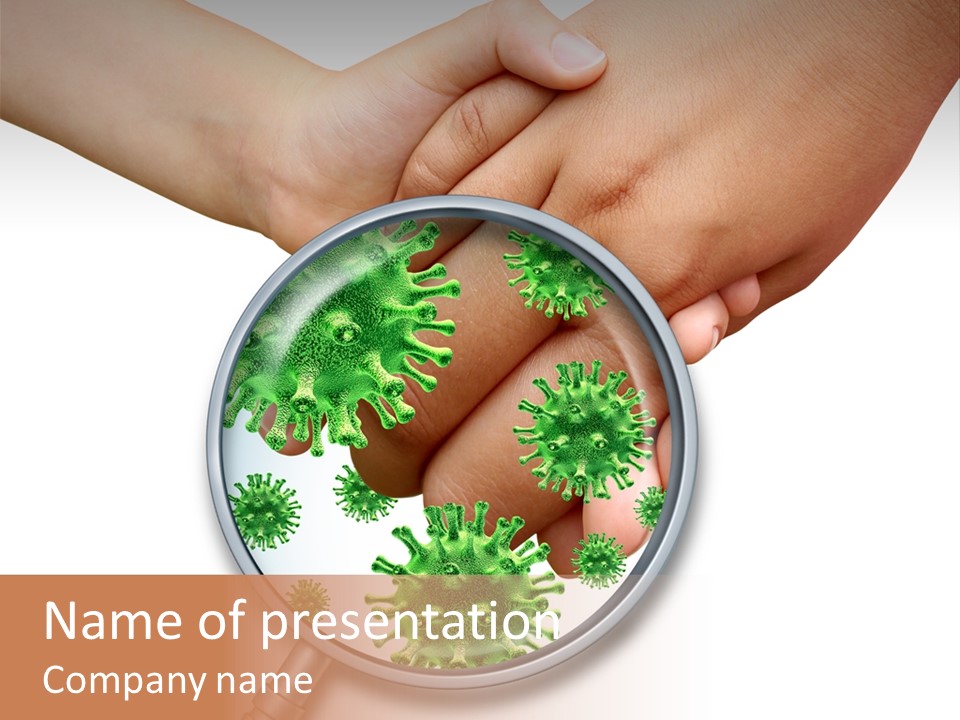 Disinfect Kids Hand Medical PowerPoint Template