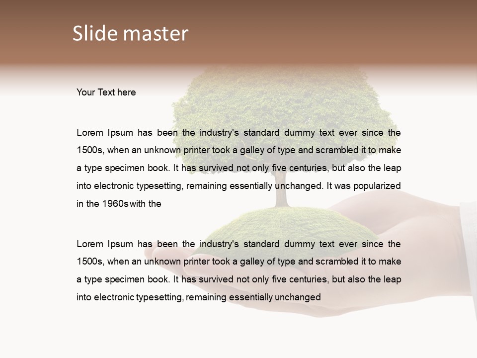 Seedling Hand New PowerPoint Template