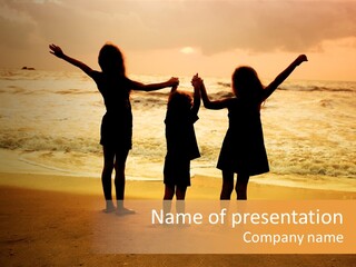 Golden Sand Child PowerPoint Template