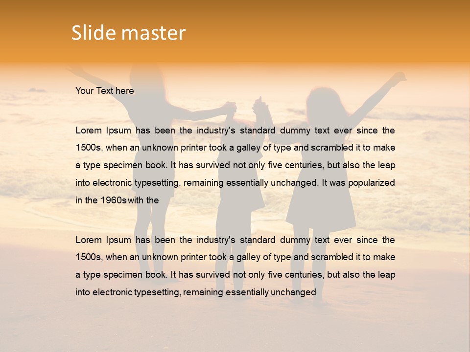 Golden Sand Child PowerPoint Template
