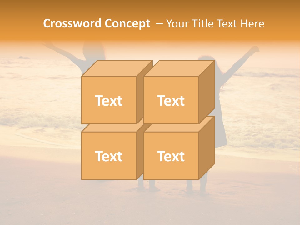 Golden Sand Child PowerPoint Template