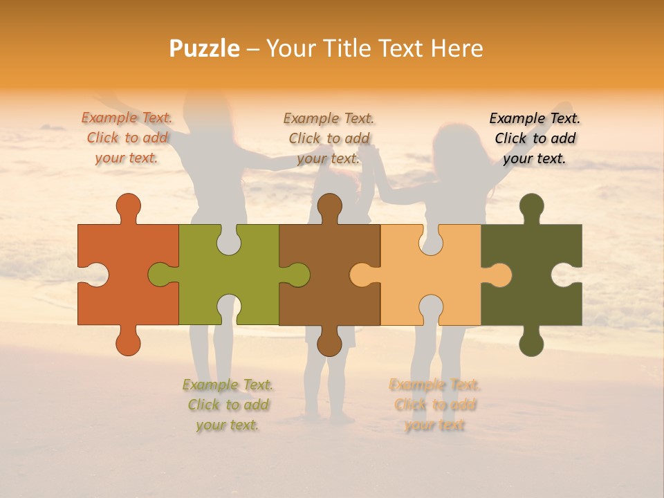 Golden Sand Child PowerPoint Template