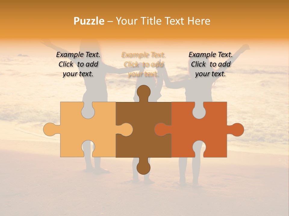 Golden Sand Child PowerPoint Template