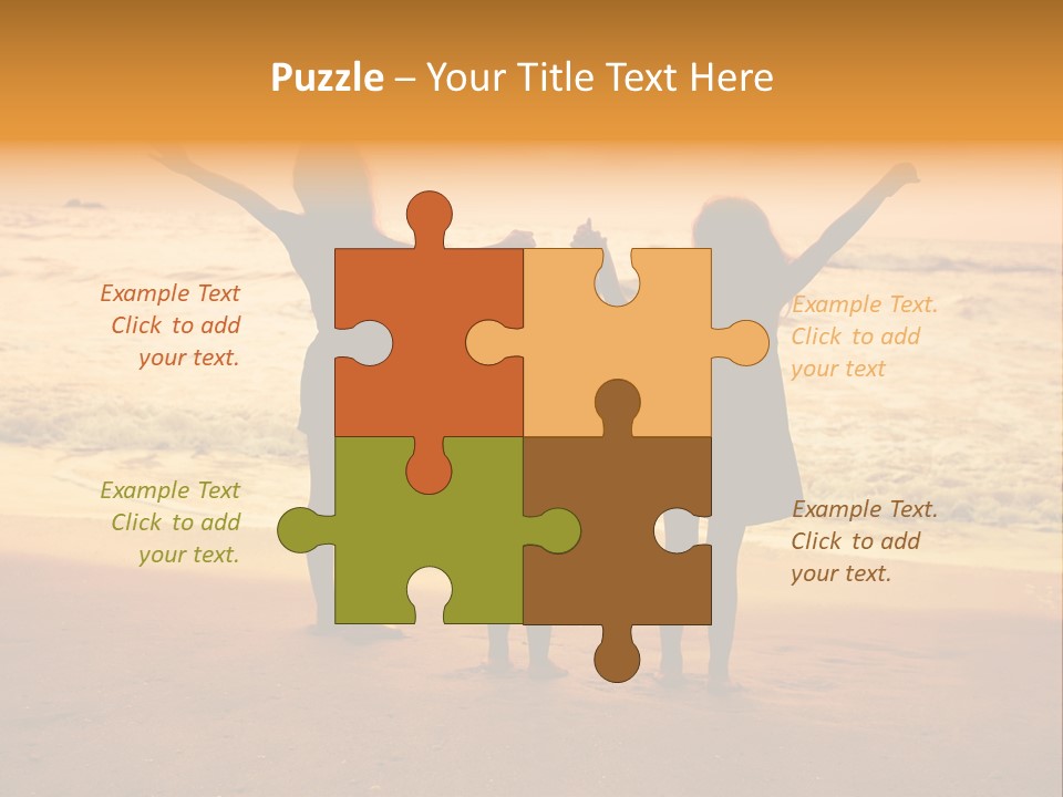 Golden Sand Child PowerPoint Template