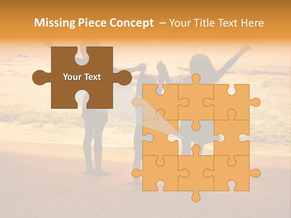 Golden Sand Child PowerPoint Template