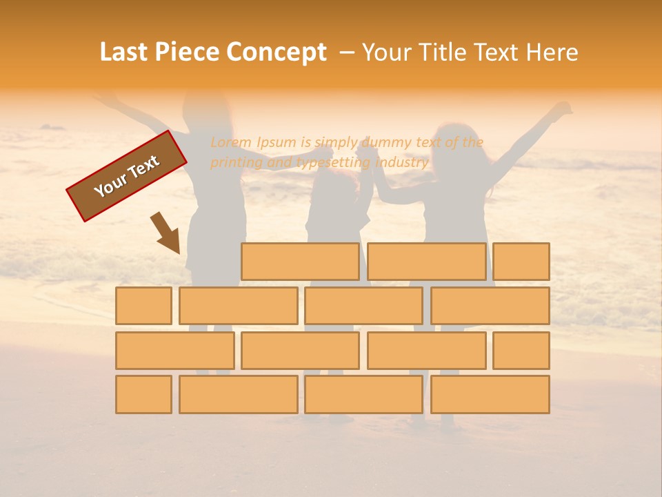 Golden Sand Child PowerPoint Template