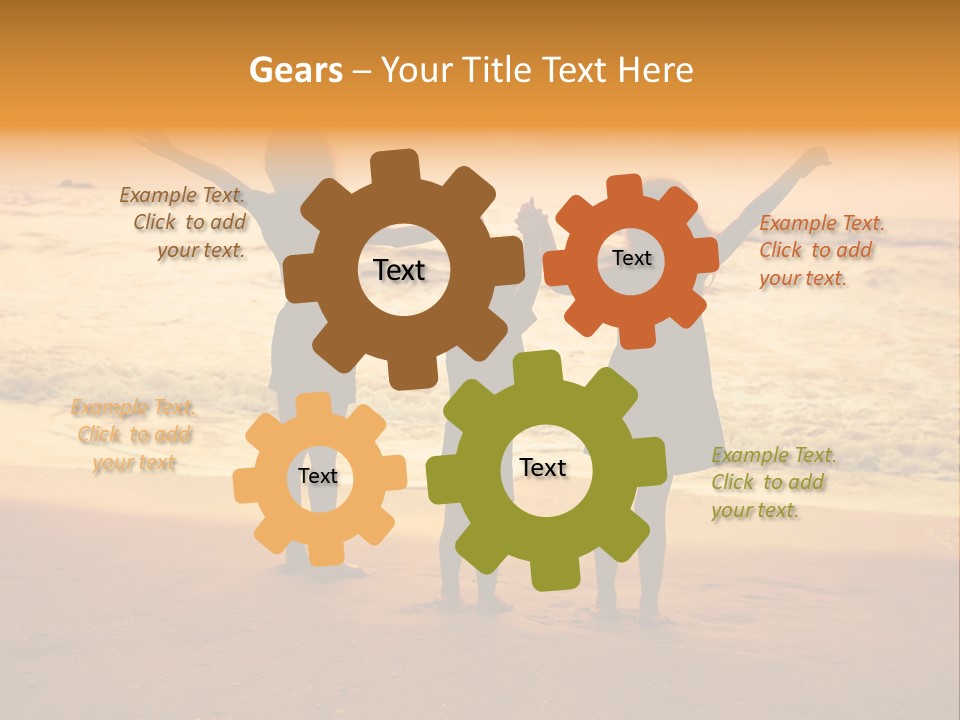 Golden Sand Child PowerPoint Template