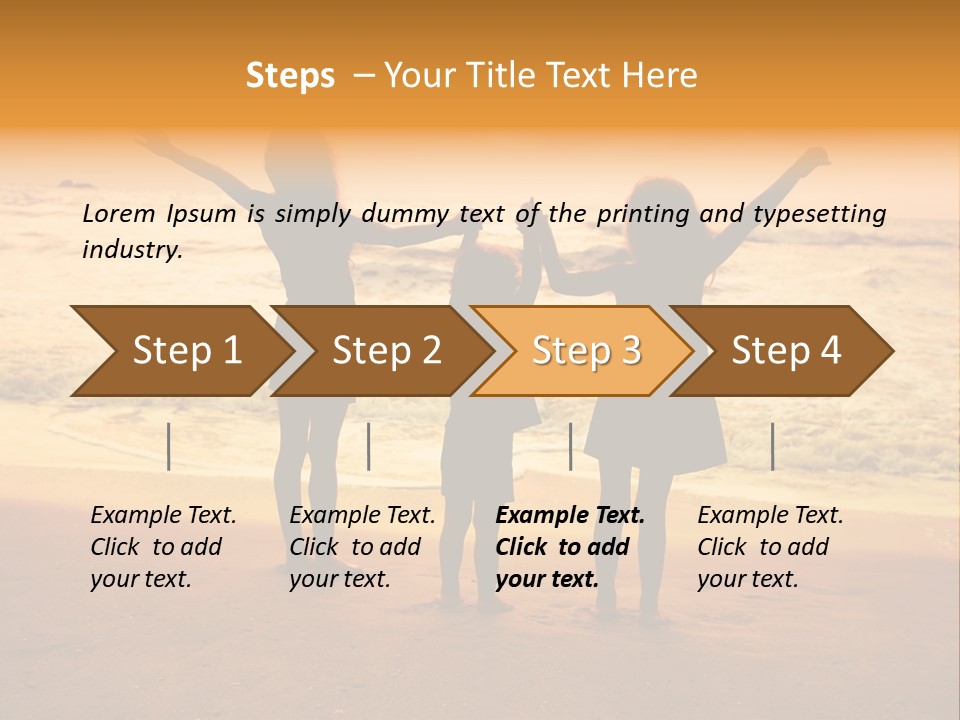 Golden Sand Child PowerPoint Template