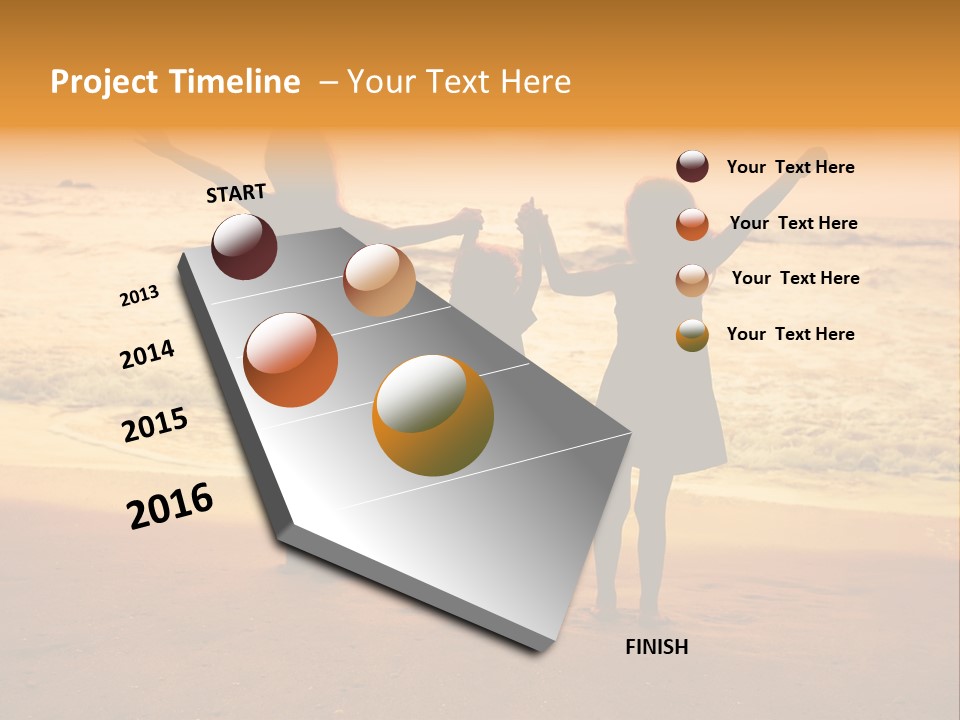 Golden Sand Child PowerPoint Template